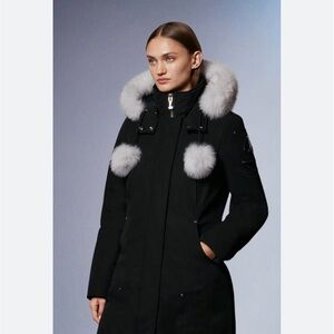 Moose Knuckles Stirling parka Black Jacket with Fur Trim